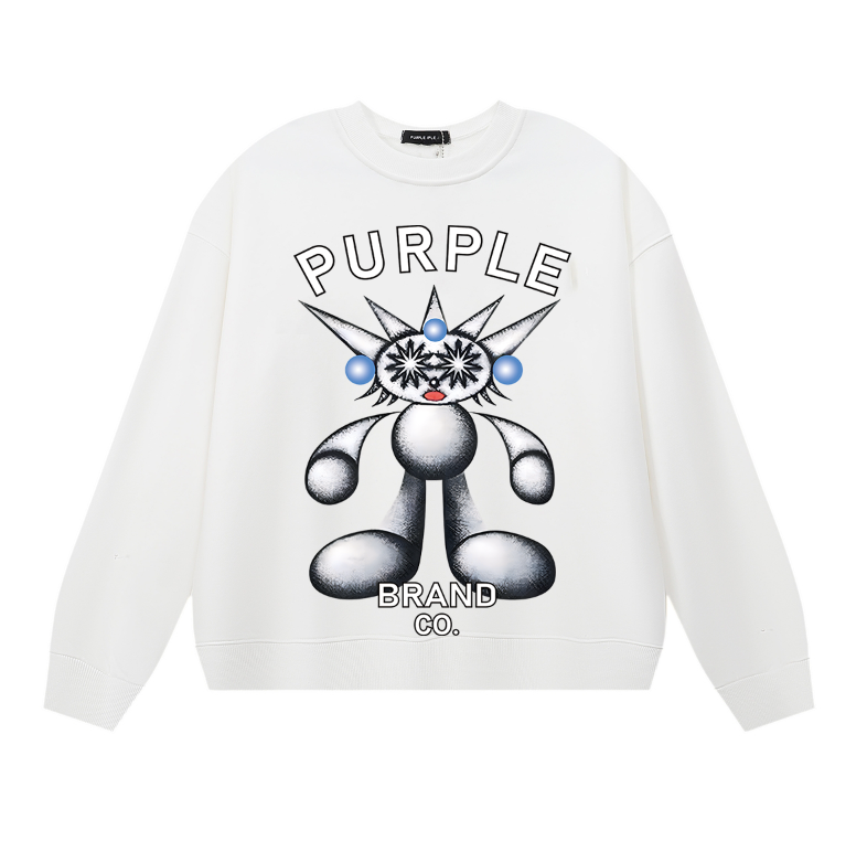 メンズパープル長袖Tシャツスウェットシャツ1157