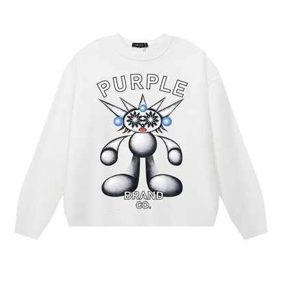 メンズパープル長袖Tシャツスウェットシャツ1157