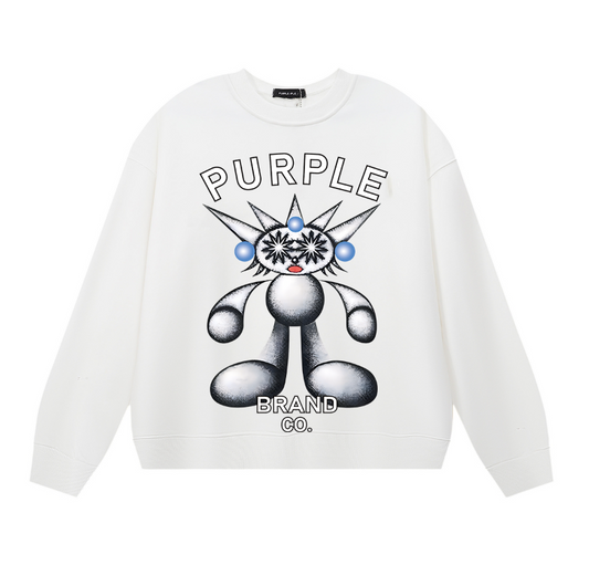 メンズパープル長袖Tシャツスウェットシャツ1157