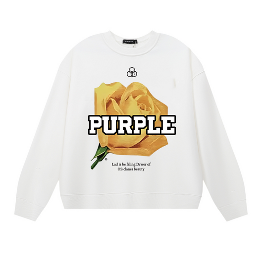 紫色のメンズ長袖Tシャツスウェットシャツ 1143