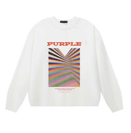 メンズ長袖Tシャツパープルスウェット1127