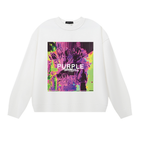 紫 メンズ長袖Tシャツスウェットシャツ 1121