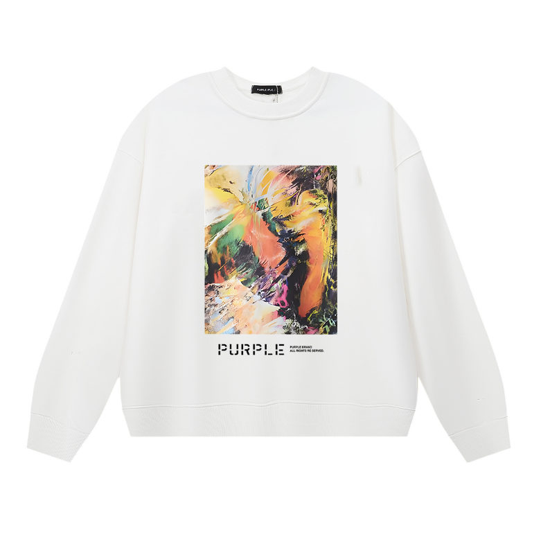 メンズ 紫 長袖 Tシャツ トレーナー 1126