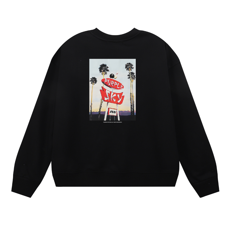 紫 メンズ長袖Tシャツスウェット 1150