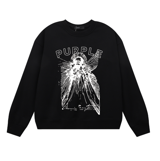 パープル メンズ長袖Tシャツ スウェット 1134