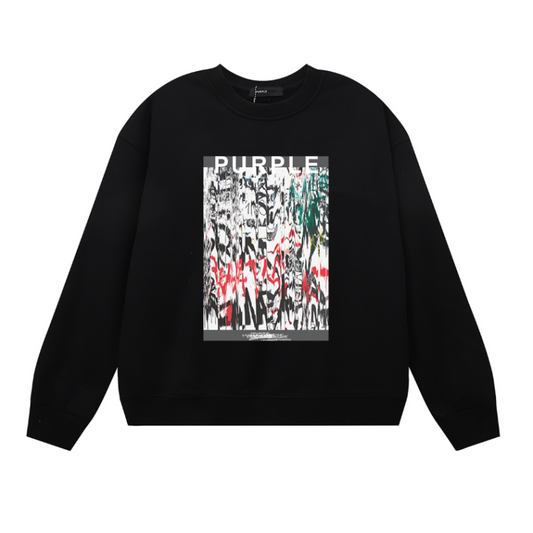 パープル メンズ長袖Tシャツ スウェット 1119