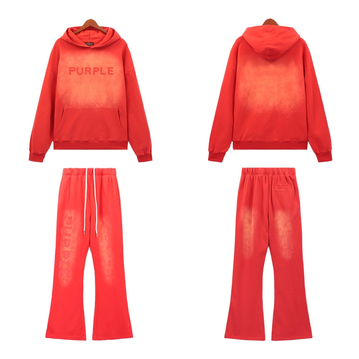 パープルの新品パーカー上下セット 5965