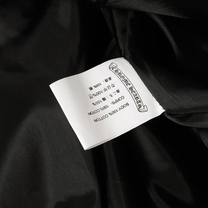 クロムハーツ フェイクファー クロス バーシティジャケット - ブラックホワイト ゴシック ストリートウェア 035