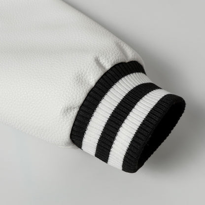 クロムハーツ レイヤードクロス バーシティジャケット - ブラック ホワイト ストリートスタイル アウター 2208