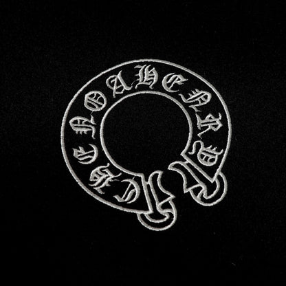 クロムハーツ レイヤードクロス バーシティジャケット - ブラック ホワイト ストリートスタイル アウター 2208