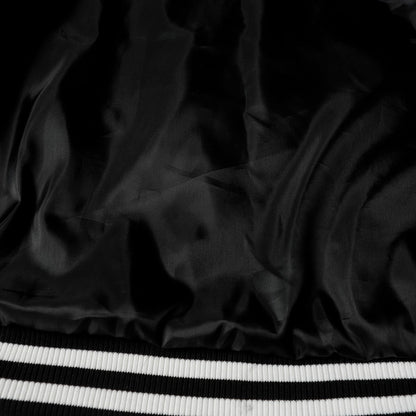 クロムハーツ レイヤードクロス バーシティジャケット - ブラック ホワイト ストリートスタイル アウター 2208