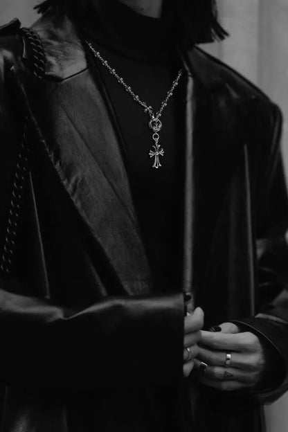 クロムハーツ クロス アンド ベビーファット チャーム ウィズ タイニーE CHプラス チョークチェーン