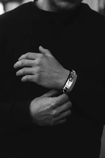 Chrome Hearts ダブルIDファンシーリンクブレスレット -8