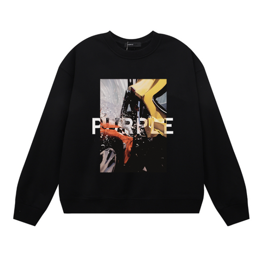 メンズパープル長袖Tシャツスウェットシャツ1123