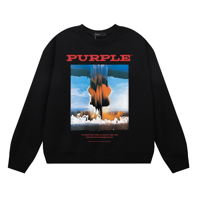 紫色のメンズ長袖Tシャツスウェットシャツ 1149
