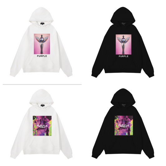 パープル 新しいフーディー 1980