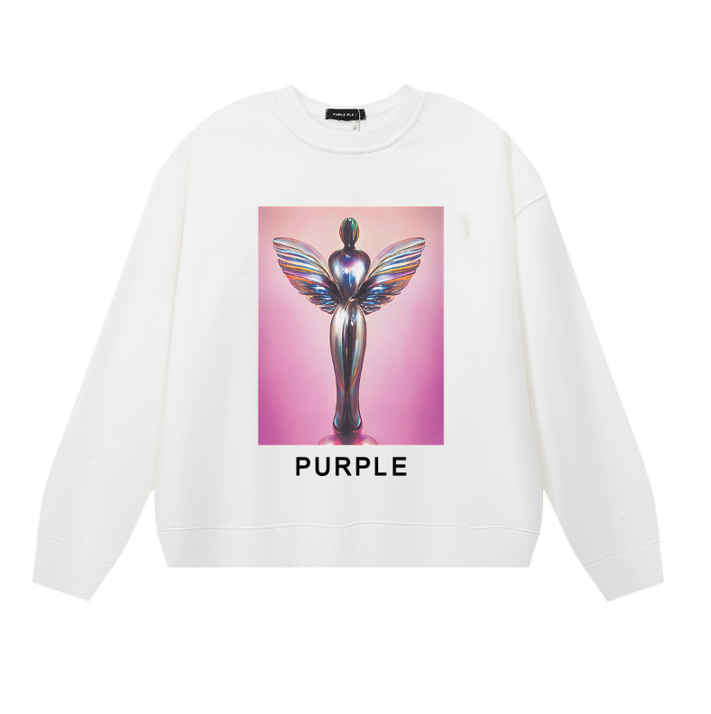 Purple Men's Long-Sleeve T-shirt Sweatshirt 1120