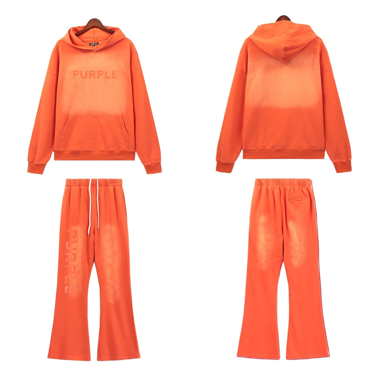 パープルの新品パーカー上下セット 5965