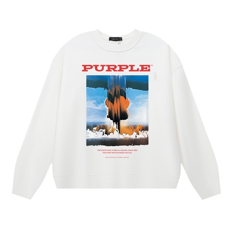 紫色のメンズ長袖Tシャツスウェットシャツ 1149