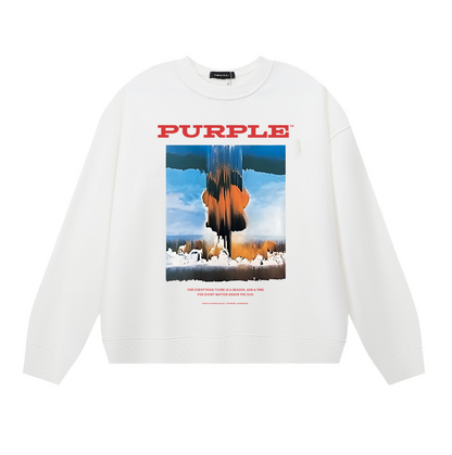 紫色のメンズ長袖Tシャツスウェットシャツ 1149