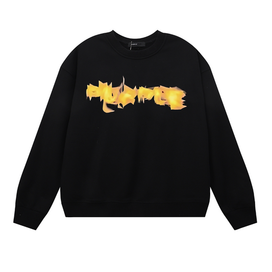 紫色のメンズ長袖Tシャツスウェットシャツ 1135